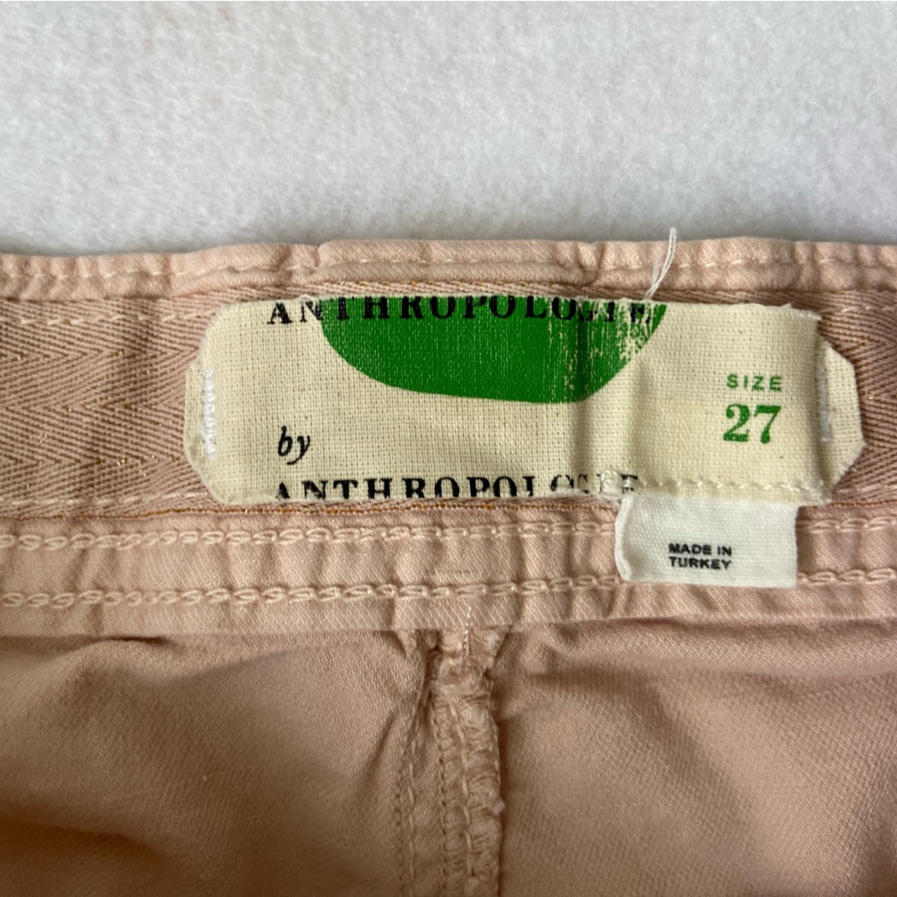 Anthropologie Women's Pink Cotton Chino Pants Sz‎ 27 Mid Rise Straight Leg - Picture 6 of 7